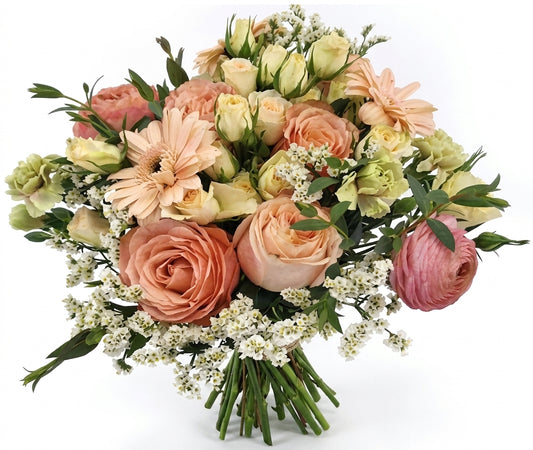Peach & Cream Garden Bouquet flowers delivery Miami